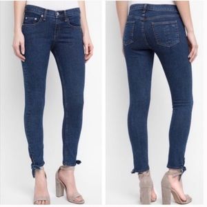 Rag & Bone Stevie Skinny Cropped Tie Ankle Jeans Sz 28